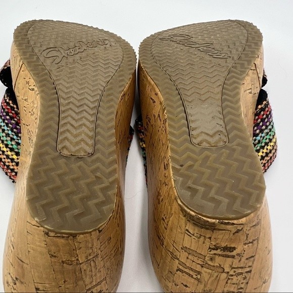 Skechers Cali Size 9 Beverlee Delighted Wedge Vegan Sandals Rainbow Multicolor - Picture 13 of 16
